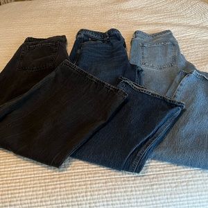 Old Navy Lot ♥️ 3 Pair High Rise Wide Leg Jeans